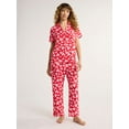 thumbnail image 1 of Joyspun Women's Dreamy Soft Collection Notch Collar Short Sleeve Knit Top & Capri Pajama Set, 2-Piece, Sizes XS-3X, 1 of 3