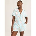 thumbnail image 1 of Joyspun Women's Dreamy Soft Collection Notch Collar Top and Shorts Pajama Set, 2-Piece, Sizes XS-3X, 1 of 6