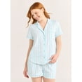 thumbnail image 1 of Joyspun Women's Dreamy Soft Collection Notch Collar Top and Shorts Pajama Set, 2-Piece, Sizes XS-3X, 1 of 7