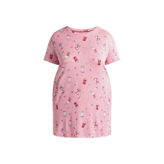 Joyspun Women's Dreamy Soft Collection Sleepshirt with Short Sleeves, Sizes S/M-2X/3X