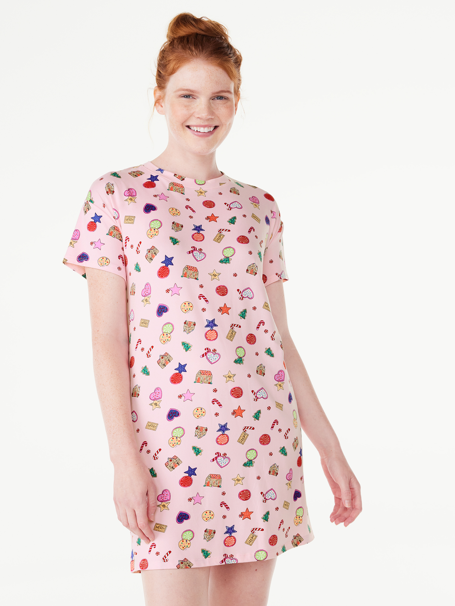 Joyspun Women’s Short Sleeve Sleep Shirt, Sizes S to 3X - Walmart.com
