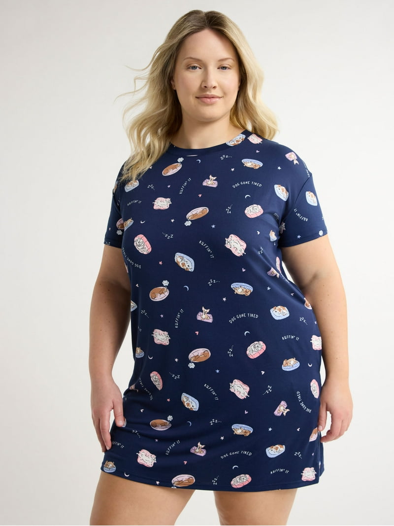 Joyspun Women's Dreamy Soft Collection Sleepshirt with Short