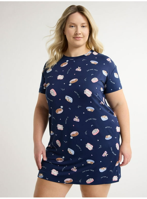 Joyspun Women's Short Sleeve Sleepshirt, Sizes S/M to 2X/3X