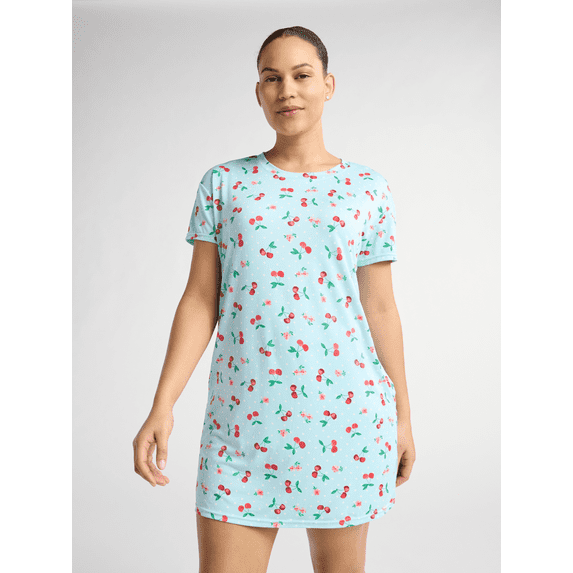 Joyspun Women's Dreamy Soft Collection Sleepshirt with Short Sleeves, Sizes S/M-2X/3X