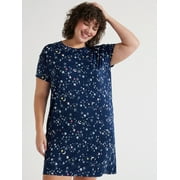 Joyspun Women's Short Sleeve Sleepshirt, Sizes S to 3X