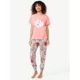 thumbnail image 1 of Joyspun Women’s Short Sleeve T-Shirt and Joggers Pajama Set, 2-Piece, Sizes S to 3X, 1 of 4