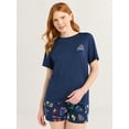 thumbnail image 1 of Joyspun Women's Short Sleeve Top and Shorts Pajama Set, 2-Piece, Sizes XS-3X, 1 of 6
