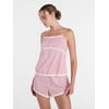 Joyspun Women's Sleep Cami and Shorts Set with Lac
