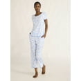 thumbnail image 1 of Joyspun Women's and Women’s Plus Lightweight Sleep Tee and Pants Set, 2-Piece, Sizes XS to 3X, 1 of 5