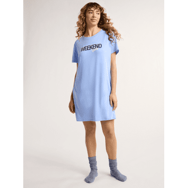 Joyspun Women's Dreamy Soft Collection Sleepshirt with Short Sleeves, Sizes S/M-2X/3X