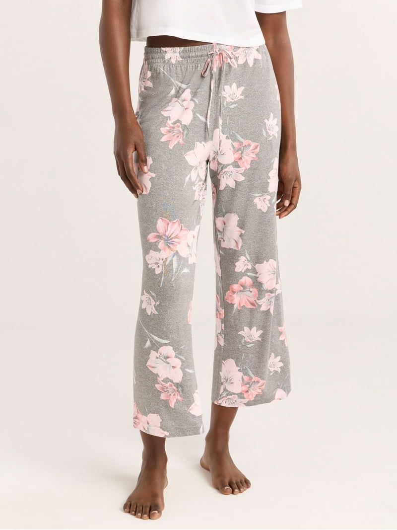 Joyspun Women's Sleepwear Knit Cropped Pajama Pants 25 inseam