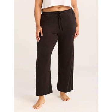 Joyspun Women’s Sleepwear Knit Cropped Pajama Pants, 25'' Inseam, Sizes S-3X
