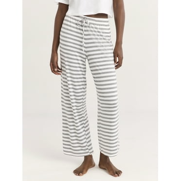 Joyspun Women’s Sleepwear Knit Cropped Pajama Pants, 25'' Inseam, Sizes S-3X