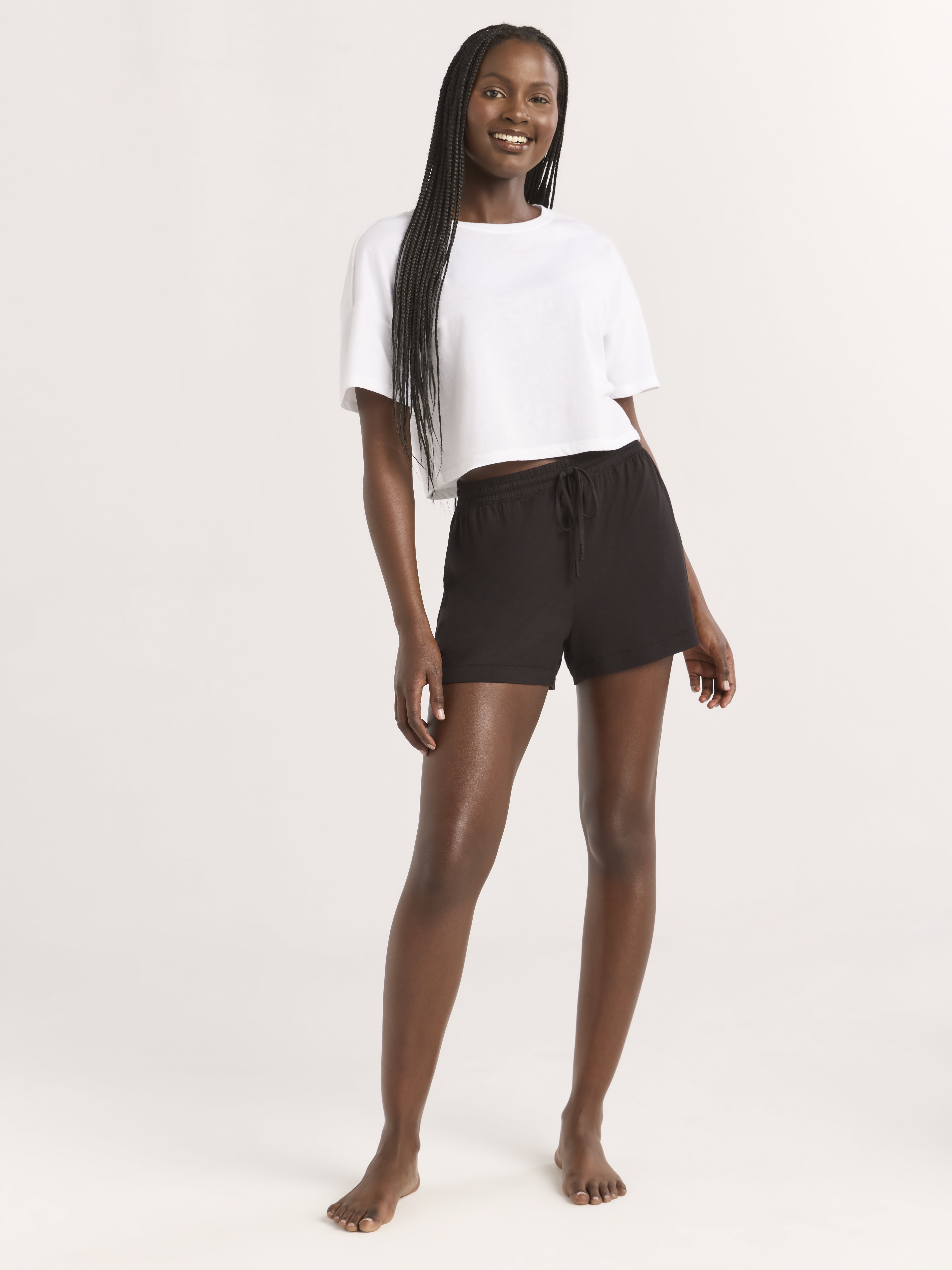 Women’s Sleepwear Knit Pajama Shorty Shorts, 3.5'' Inseam, Sizes S-3X