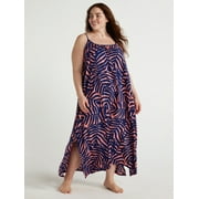 Joyspun Women's Sleeveless Woven Maxi Nightgown, Sizes S to 4X