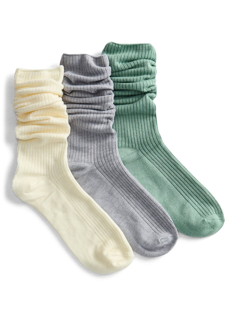Joyspun Womens Slouch Elevated Dress Socks, 3-Pack, Shoe Sizes 4-10