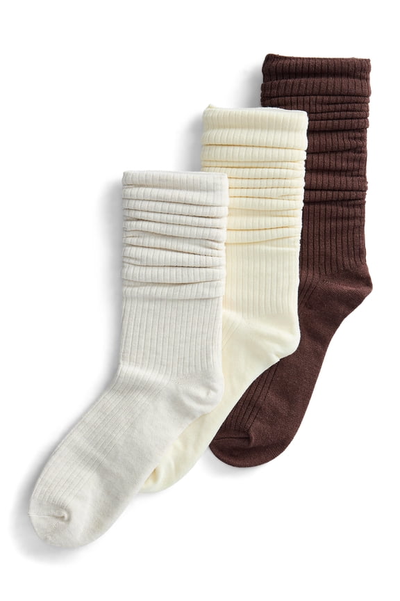 Women’s Slouch Elevated Dress Socks, 3-Pack, Shoe Sizes 4-10