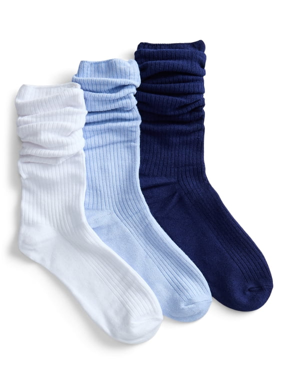 Women’s Slouch Elevated Dress Socks, 3-Pack, Shoe Sizes 4-10