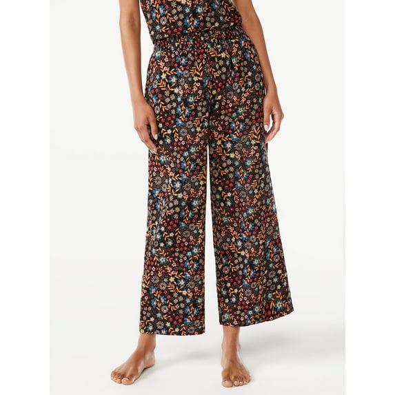 Joyspun Women's Smocked Waist Gauze Sleep Pants, Sizes S to 3X