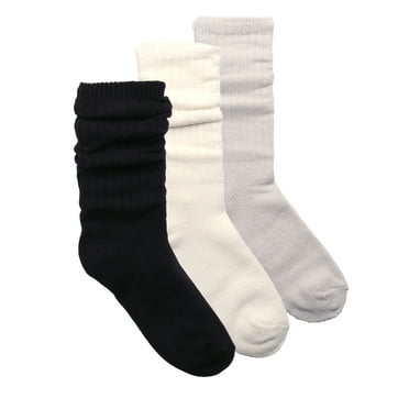 Joyspun Women's Soft Slouch Socks, 3-Pack, Size 4-10