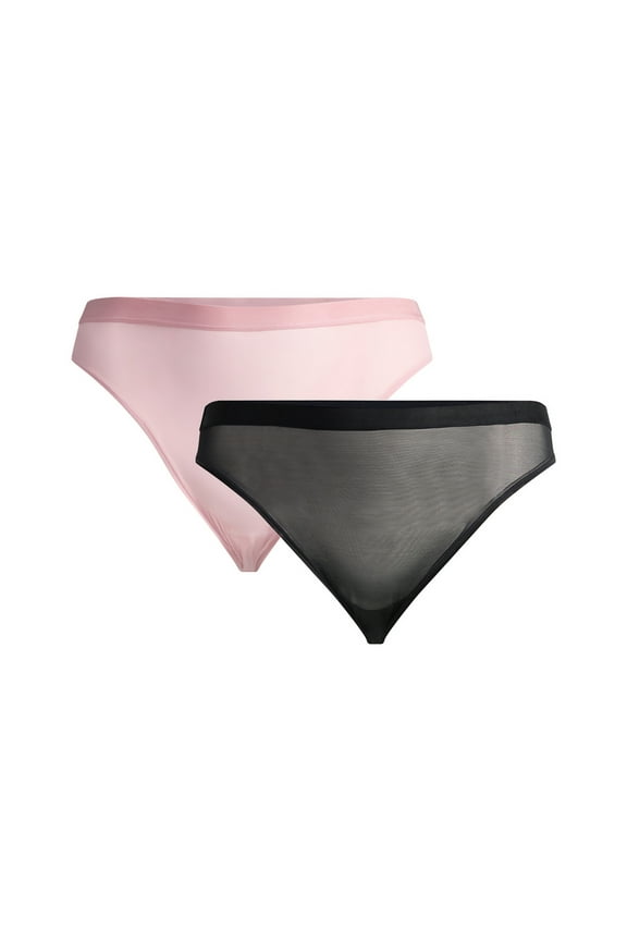 Women's Space and Mesh Cheeky Panties, 2-Pack, Sizes XS-3XL