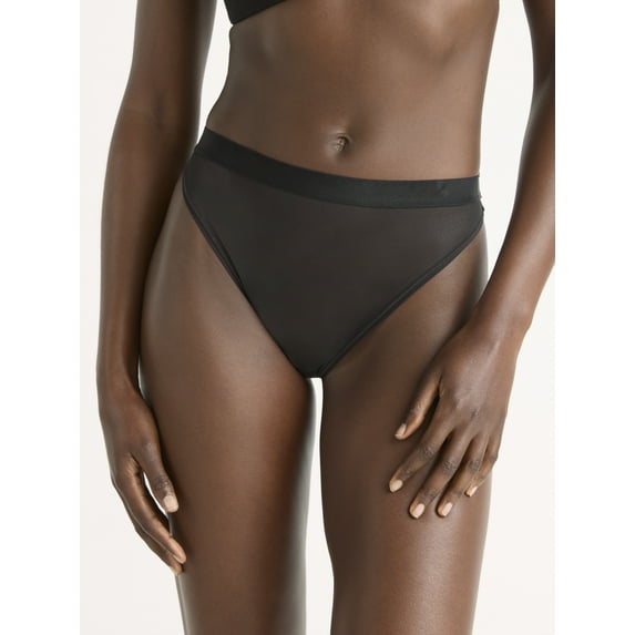 Joyspun Women's Space and Mesh Cheeky Panties, 2-Pack, Sizes XS-3XL