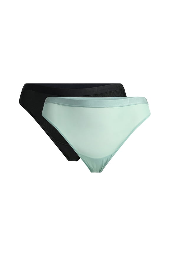 Women's Space and Mesh Thong Panties, 2-Pack, Sizes XS-3XL