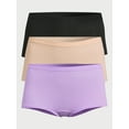 thumbnail image 1 of Joyspun Women’s Stretch Fit Boyshort Panties, 3-Pack, Sizes XS to 3X, 1 of 5