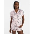 thumbnail image 1 of Joyspun Women’s Stretch Satin Short Sleeve Top and Shorts Pajama Set, Sizes XS-3X, 1 of 6
