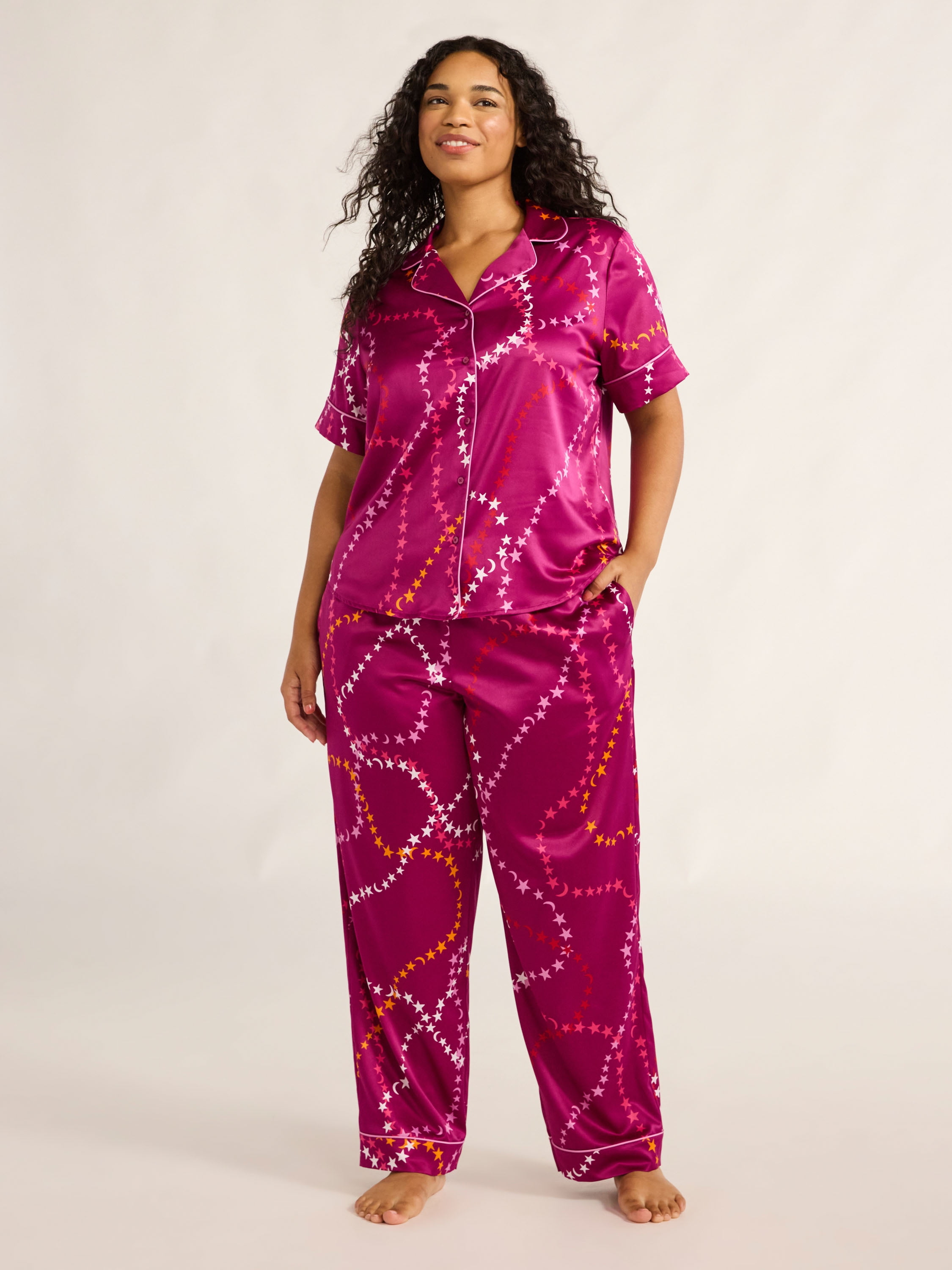 Stretch satin pajamas hotsell