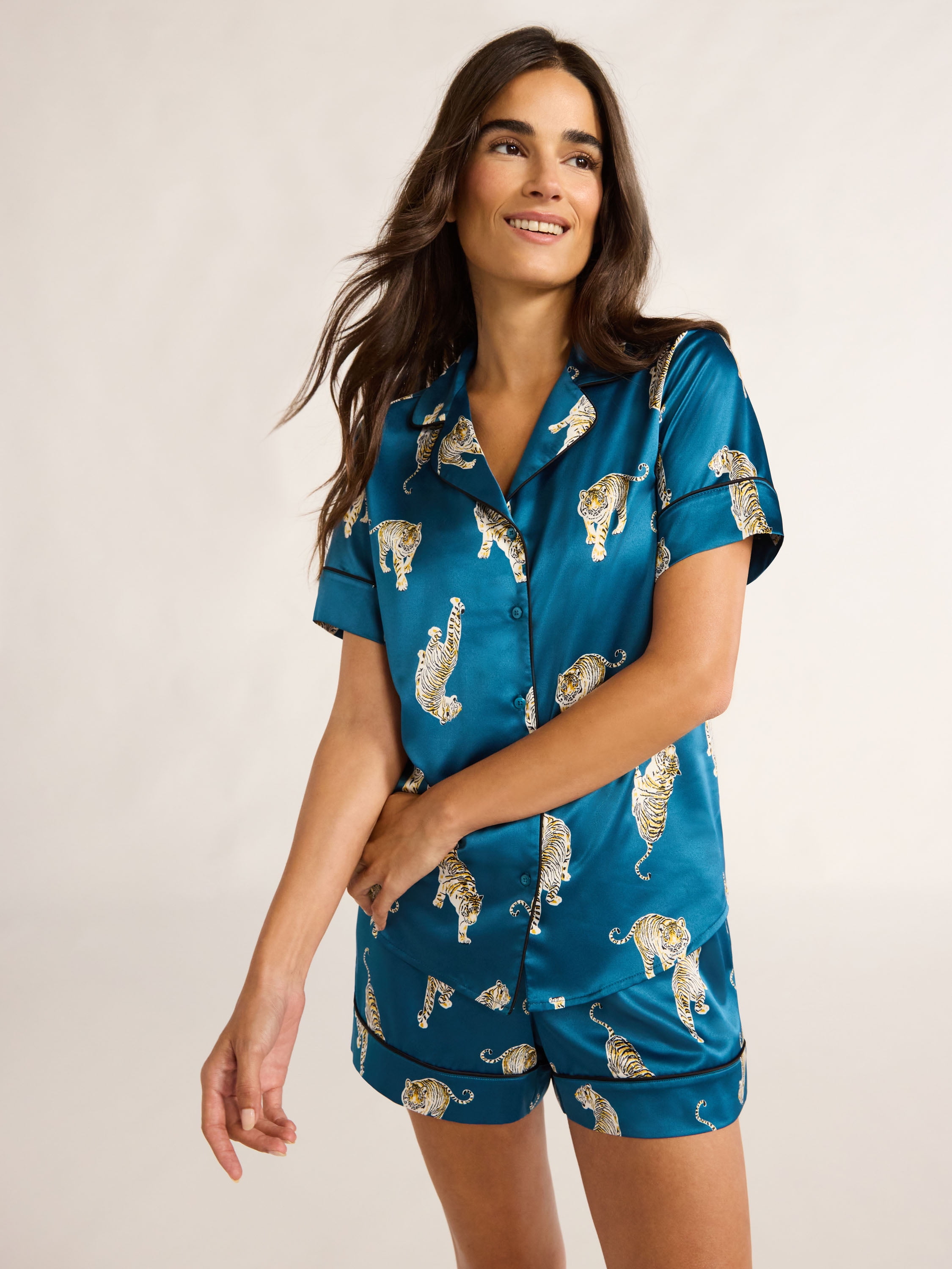 Joyspun Bridal Satin Shortie Pajama Set for Women Plus Size XS to 3X