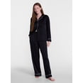 thumbnail image 1 of Joyspun Women’s Black Soot Pajamas Sleep Top and Pants 2-Piece Set, Size S, 1 of 3