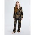 thumbnail image 1 of Joyspun Women’s Stretch Velour Notch Collar Long Sleeve Pajama Set, Sizes XS to 4X, 1 of 5