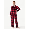 thumbnail image 1 of Joyspun Women’s Stretch Velour Notch Collar Top with Pants, 2-Piece Pajama Set, Sizes S to 3X, 1 of 5