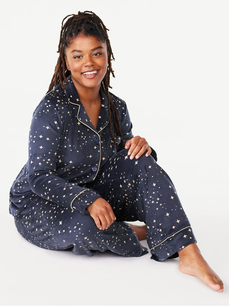 Pajama Sets Pyjamas Canat Joyspun Women's Stretch Velour Notch