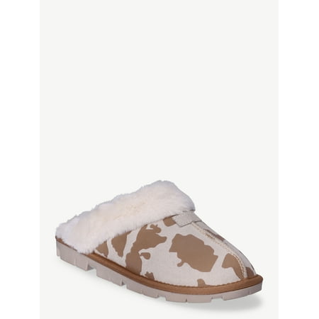 Joyspun Women's Suede Clog Slippers