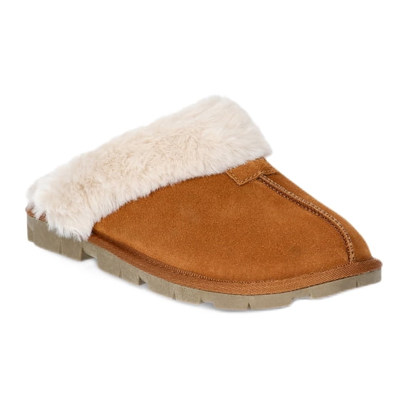 Joyspun Women's Suede Clog Slippers