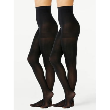 Joyspun Women's Super Opaque Tights, 2-Pack, Sizes S to 3XL