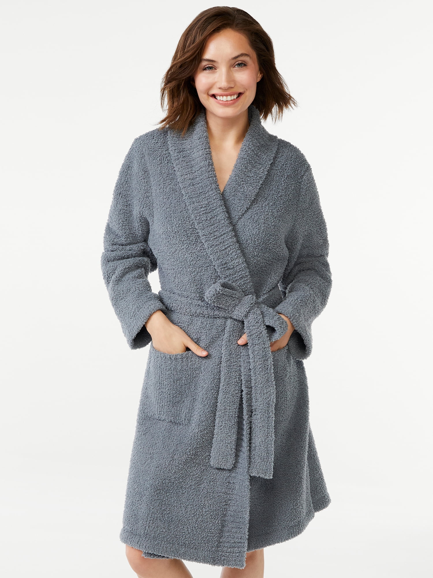 Joyspun Women's Sweater Knit Robe, Sizes up to 3X 