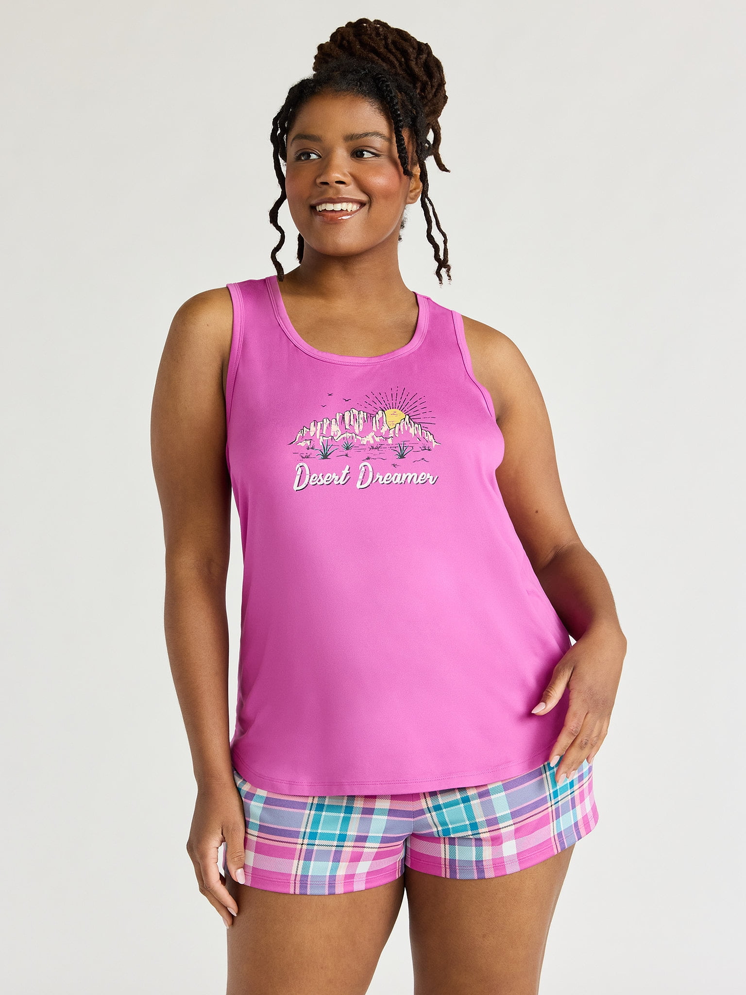 Joyspun Women s Tank Top and Shorts Pajama Set 2 Piece Sizes S to 3X