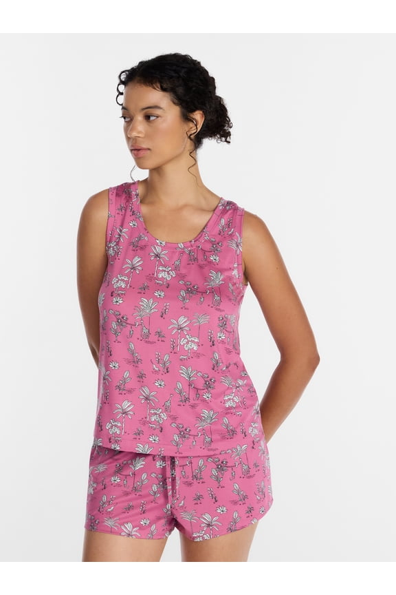 Women's Tank Top and Shorts Pajama Set, 2-Piece, Sizes XS-3X
