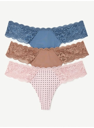 Joyspun Women's Cotton Thong Panties, 6-Pack, Sizes S to 2XL
