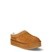 JOYSPUN Women's Ultra Short Faux Suede Platform Clog Slippers