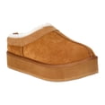 thumbnail image 1 of Joyspun Women's Ultra Short Faux Suede Platform Clog Slippers, 1 of 5