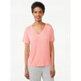 thumbnail image 1 of Joyspun Women's V-Neck Sleep T-Shirt, Sizes S to 3X, 1 of 5