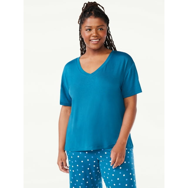 Joyspun Women's V-Neck Sleep T-Shirt, Sizes S to 3X - Walmart.com