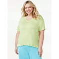 thumbnail image 1 of Joyspun Women's V-Neck Sleep T-Shirt, Sizes S to 3X, 1 of 5