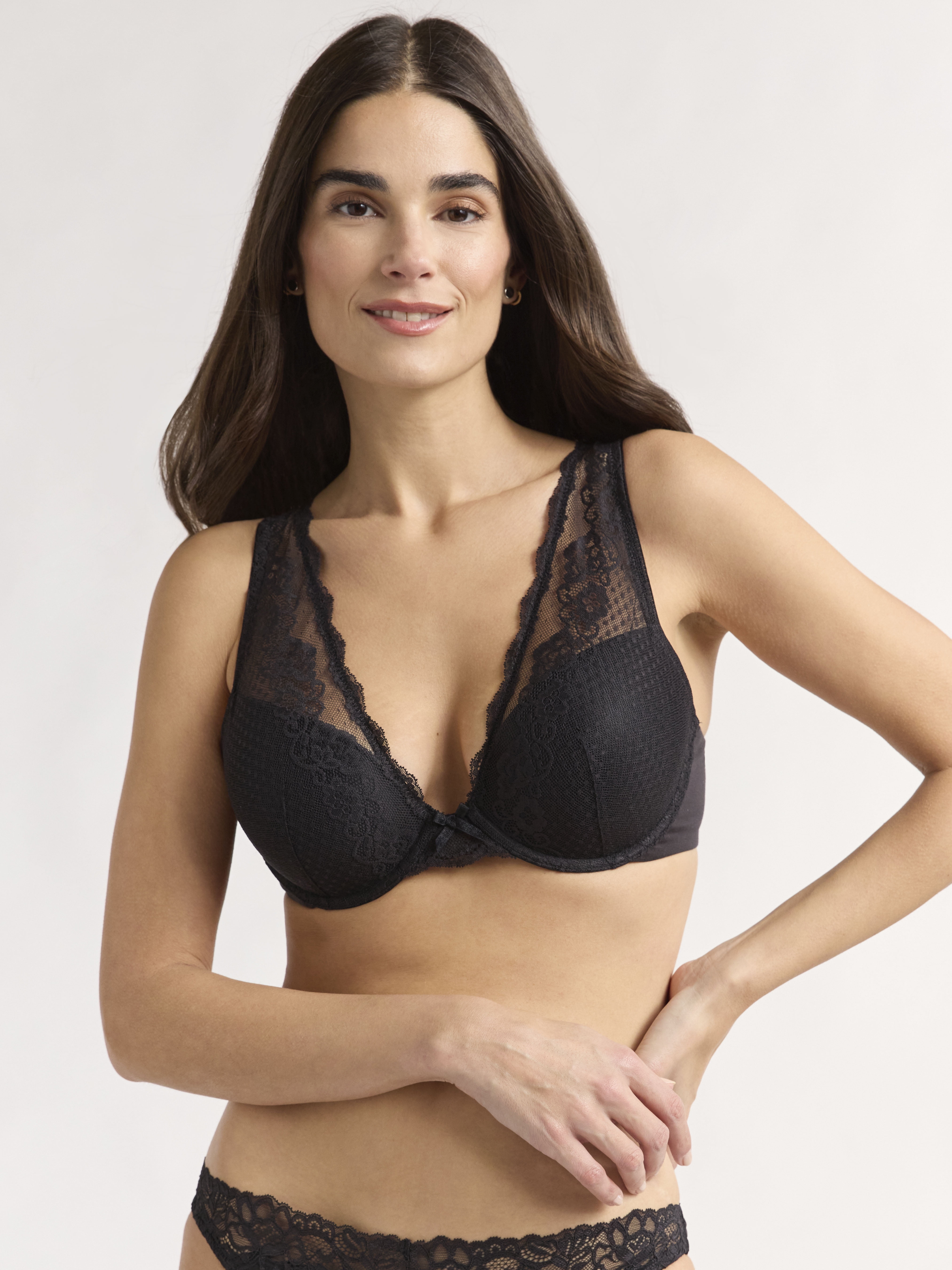 Joyspun Women's Lace Plunge Bra, Sizes 36B-40D - Walmart.com