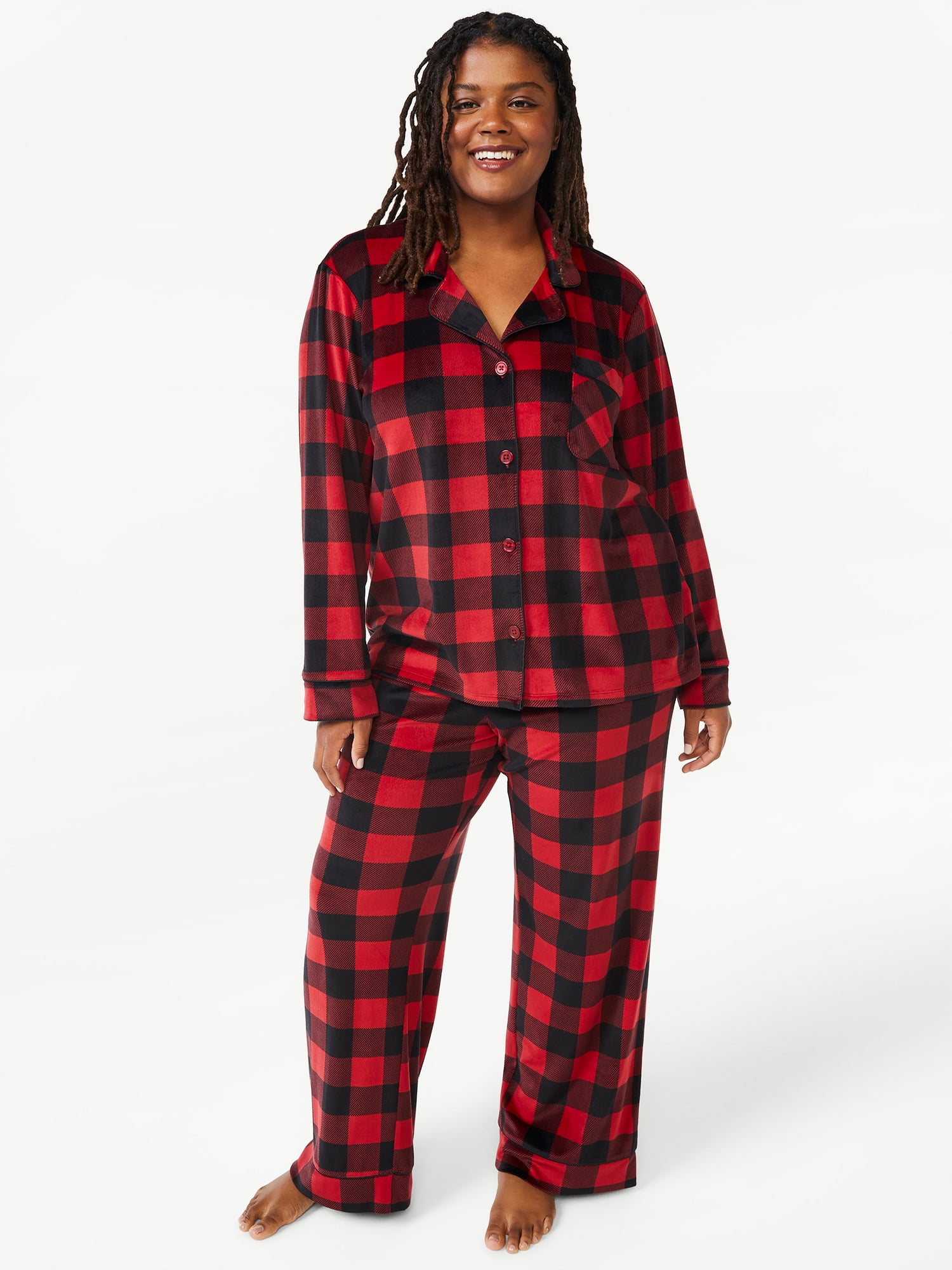 New York & Co. NY&Co Women's 2-Piece Buffalo-Plaid Pajama Set Red -  ShopStyle