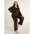 thumbnail image 1 of Joyspun Women's Velour Notch Collar Top and Pants Pajama Set, 2-Piece, Sizes S-3X, 1 of 4